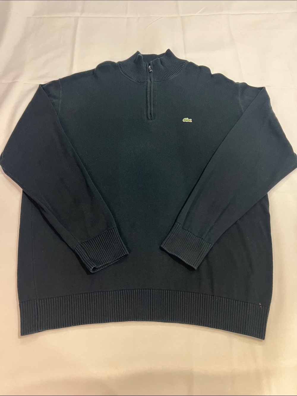Lacoste Men’s Black Half-Zip Sweater Size 7 / XL